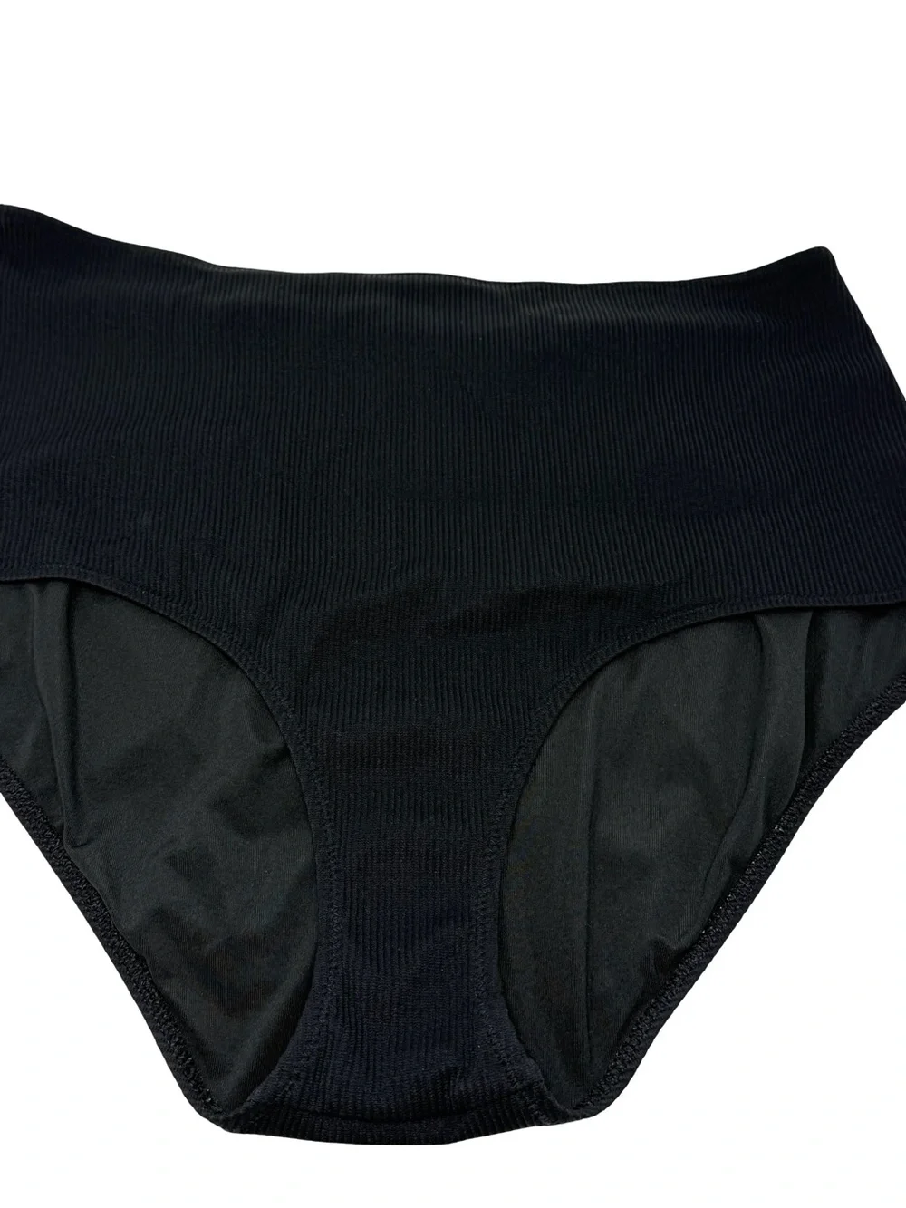 Aerie Black Ribbed High Waisted Full Coverage Swim Swimsuit Bottom Size Large